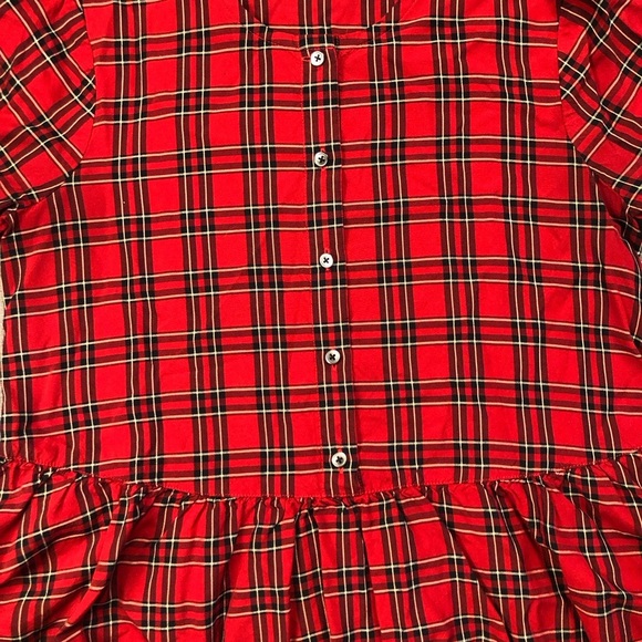 Madewell Studio Ruffle-Hem Top in Clanton Plaid size XS - Picture 3 of 8
